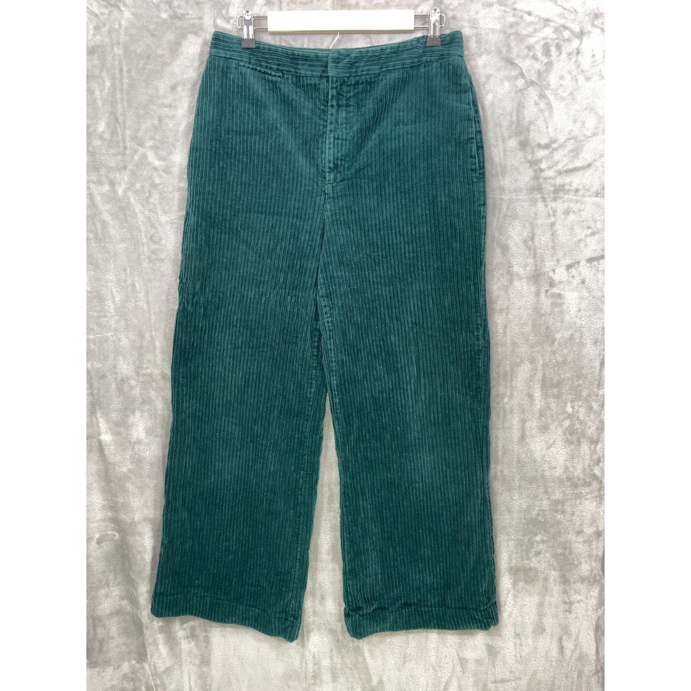 Pilcro Corduroy Pants Women's Sz 30 Green Wide Leg High Rise Anthropologie